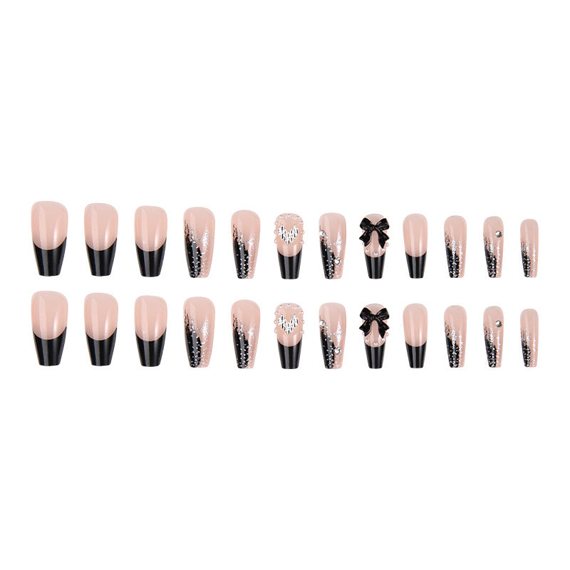 Acrylic nail set with glamorous 3D decorations and noble accents Stornfield