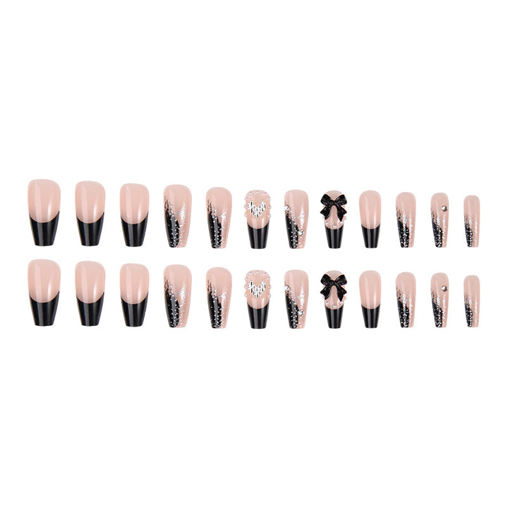 Acrylic nail set with glamorous 3D decorations and noble accents Stornfield