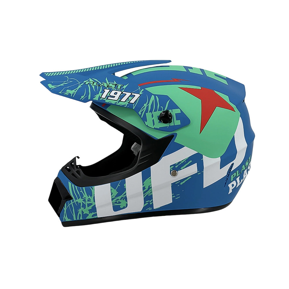 full-face motocross helmet with extended visor and reinforced chin guard Stornfield