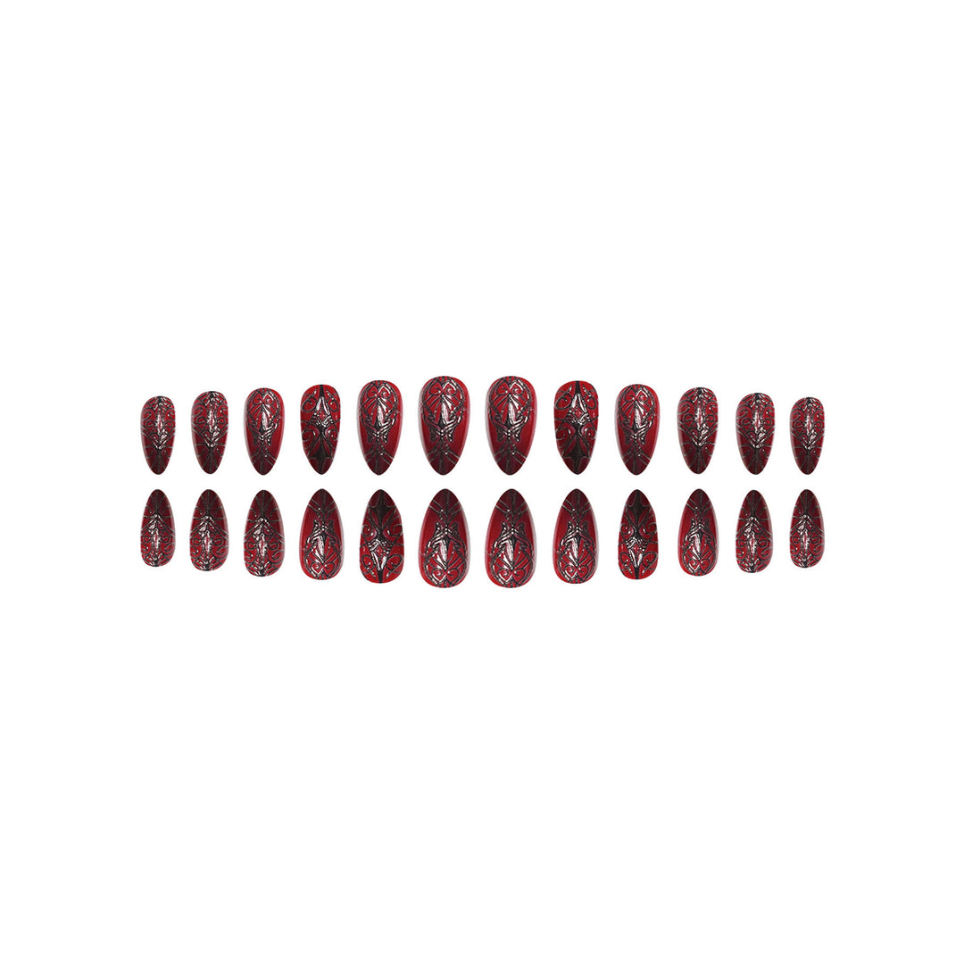 Gothic-Inspired Stiletto Press-On Nail Extensions Stornfield