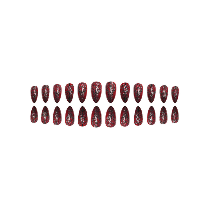 Gothic-Inspired Stiletto Press-On Nail Extensions Stornfield