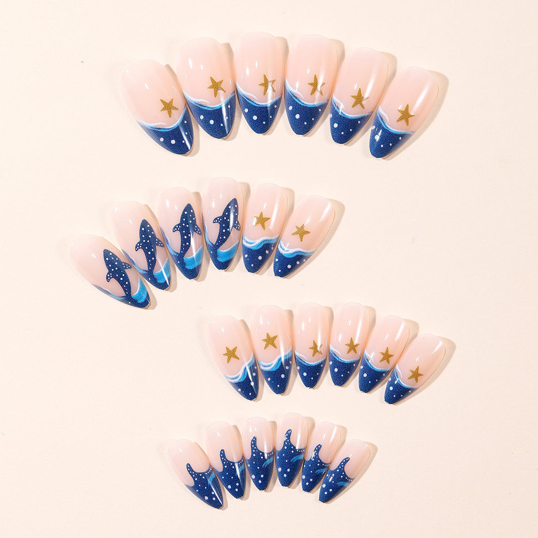 Artistic Ocean-Themed Nail Art Set Stornfield