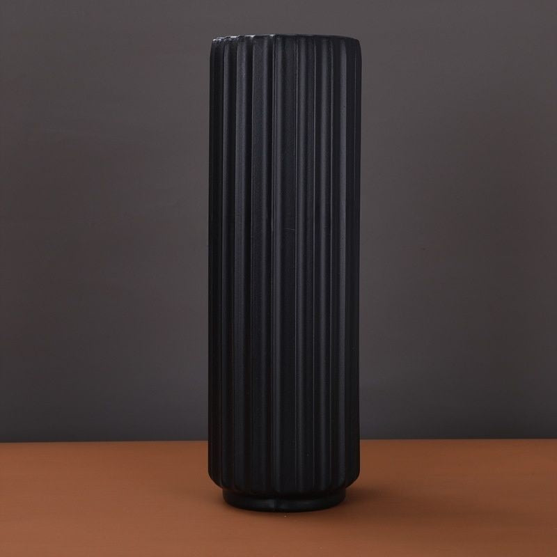 Tall Vertical Ribbed Decorative Vase Stornfeild