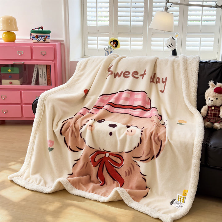 Cozy Cartoon Animal Blanket