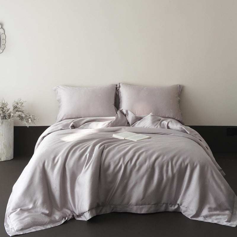 Hotel-Style Satin-Feel Duvet Cover and Pillowcase Set with Hidden Closure