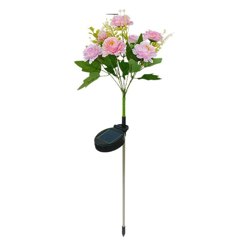 Solar-Powered Realistic Peony Garden Stake With Integrated Warm LED And Weatherproof Base Stornfield