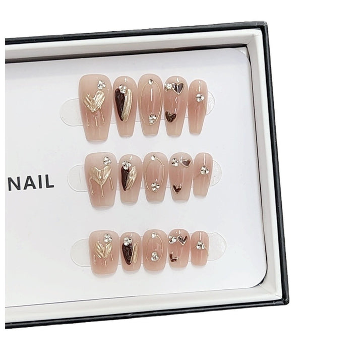 Artistic Floral Nail Art Set with Rhinestones Stornfield