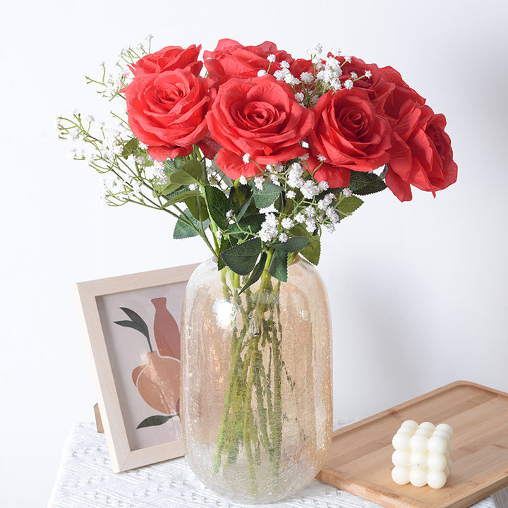 Realistic Fabric Rose Stem Decoration