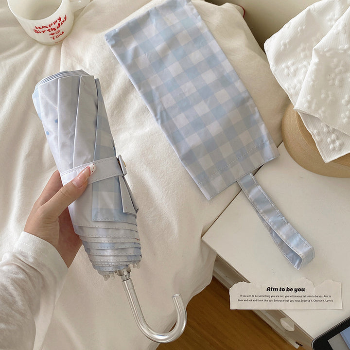 Women's elegant compact umbrella with Gingham pattern Stornfield
