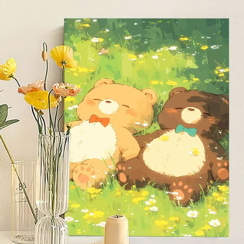Cute Bear-Themed Art Canvas Print Stornfield