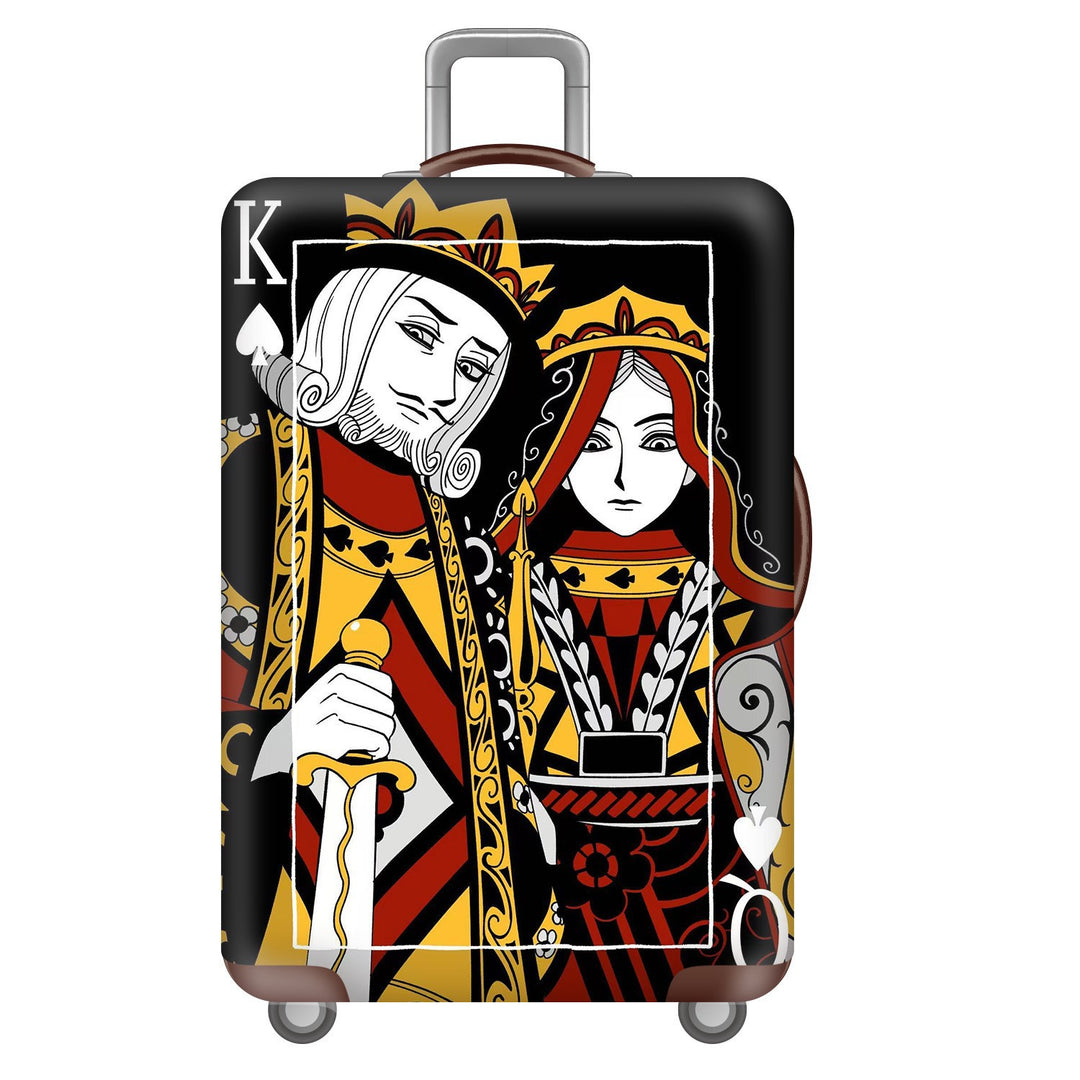 Unisex nan robust Hart shell trolley with lion portrait motif print, shock-resistant ABS polycarbonate shell, multi-wheeled chassis and TSA security lock Stornfield