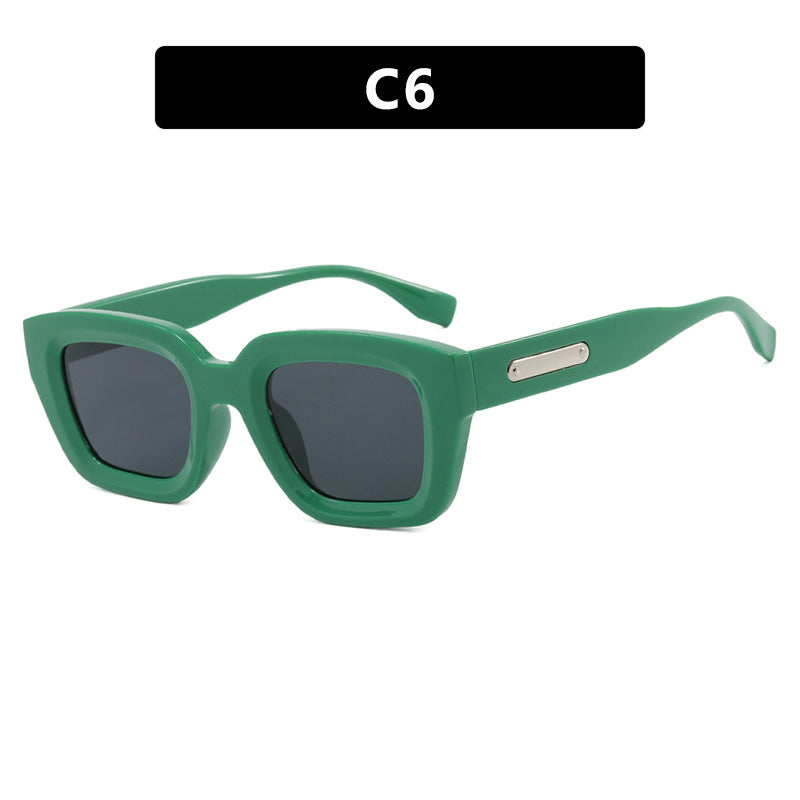 Women's square sunglasses with transparent frame and brown lenses Stornfield