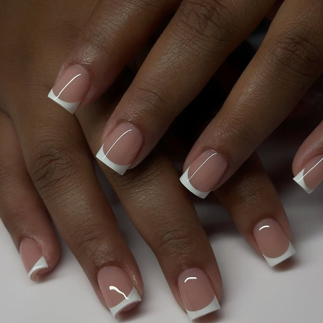 Elegant French Tip Press-On Nail Art Stornfield