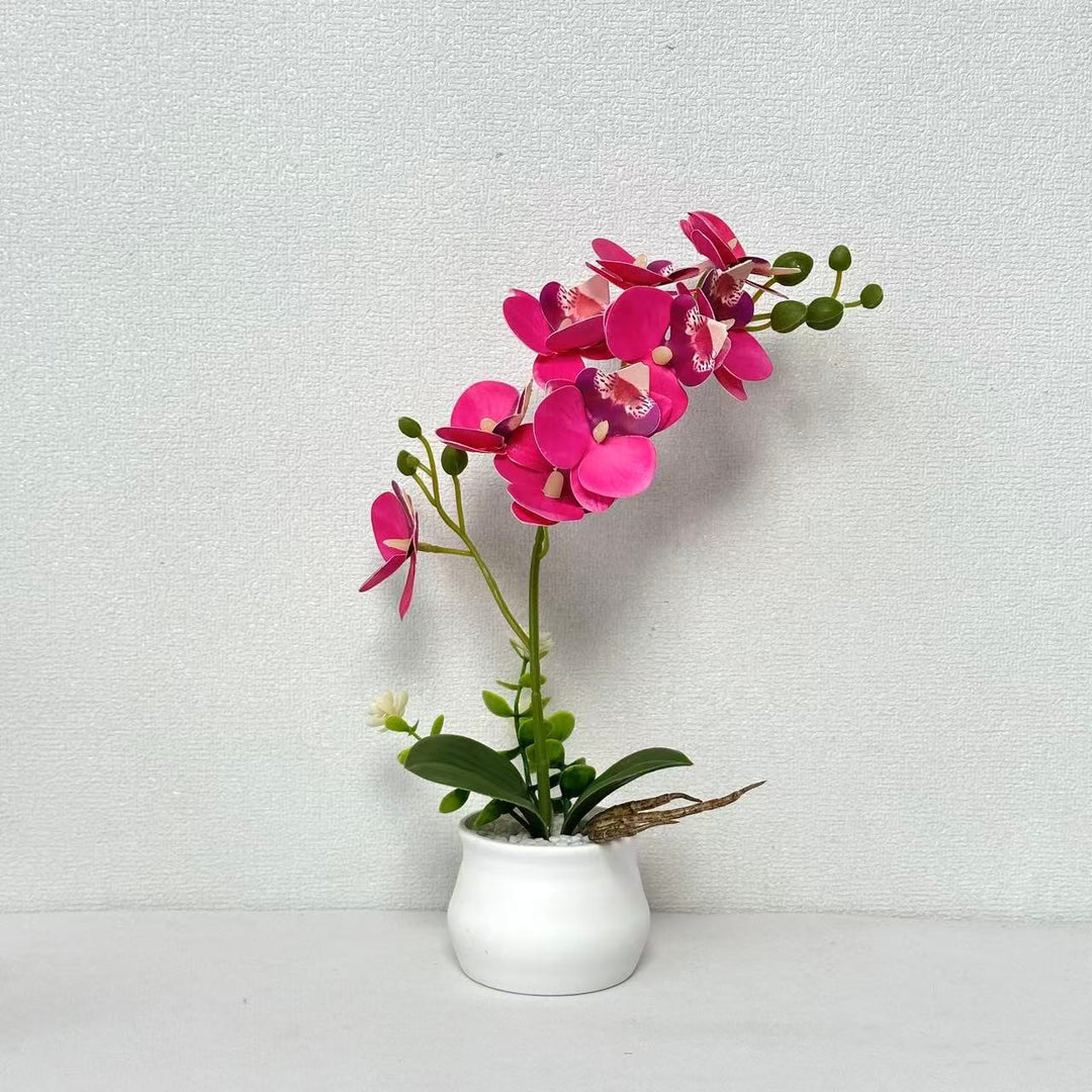 Elegant Faux Orchid Arrangement for Home Decor Display