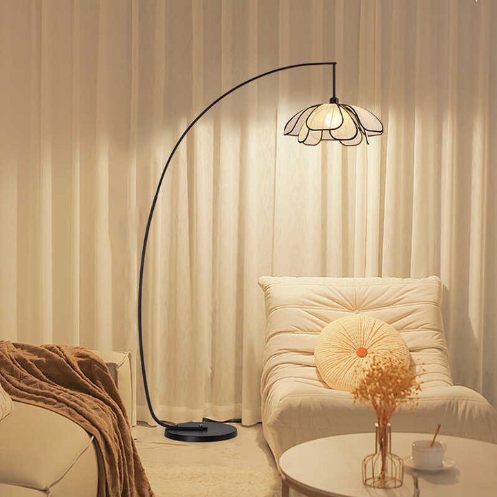 Curved Floral Floor Lamp