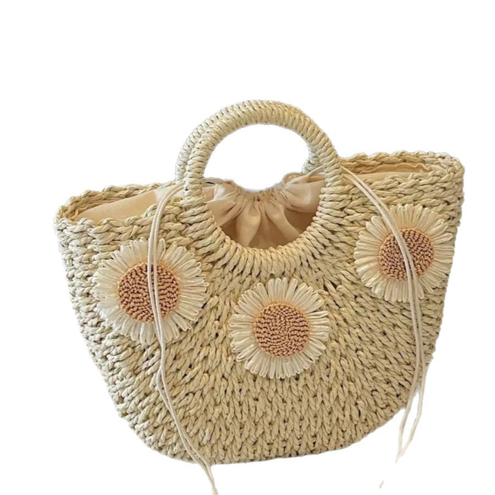 Handbag made of natural material with floral accents Stornfield