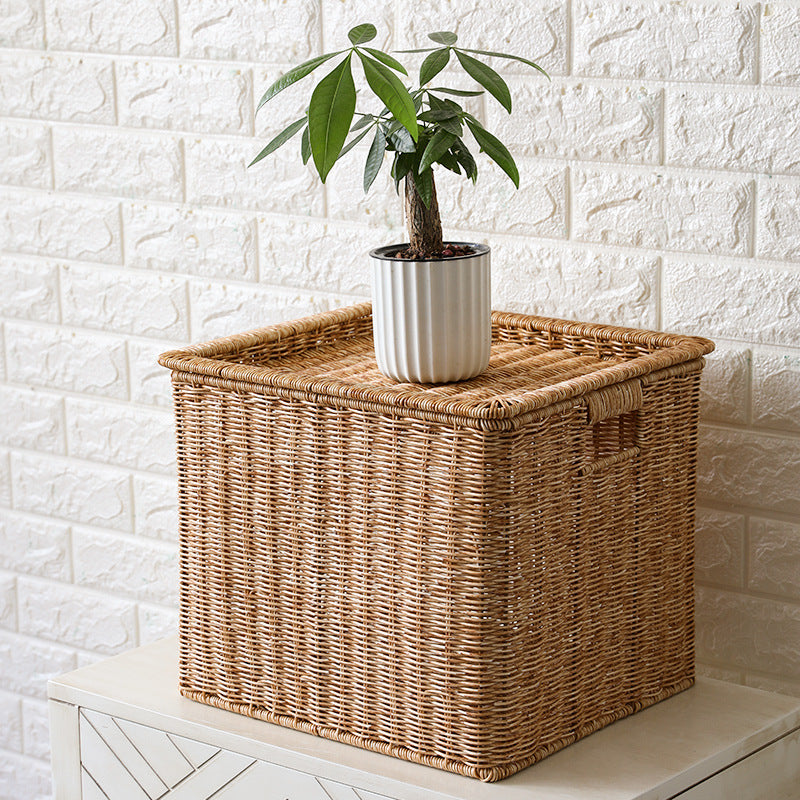 Unisex Rectangular Storage Basket made of braided rattan Stornfield