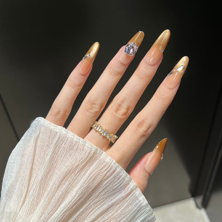 Glamorous Crystal-Studded Stiletto Press-On Nails Stornfield