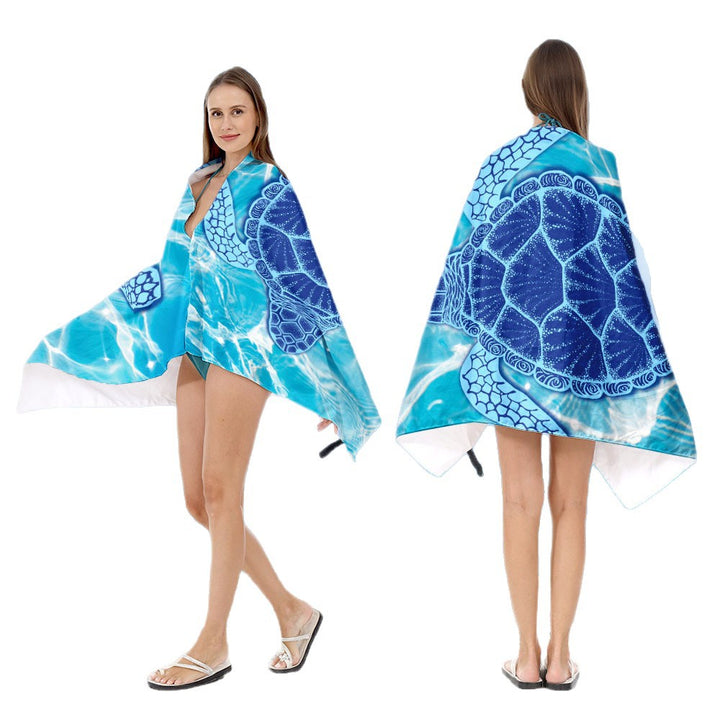 Hooded sun tent for the beach with creative mandala design Stornfield