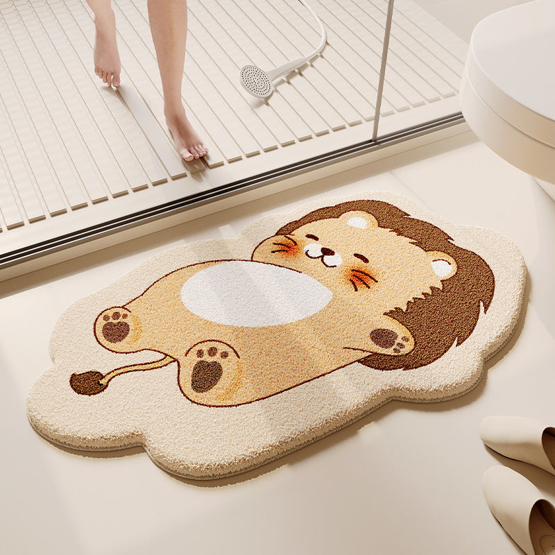 Cartoon Dog-Themed Plush Bath Mat
