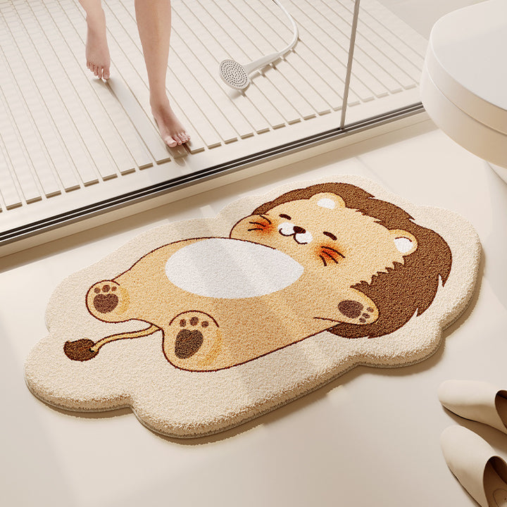 Cartoon Dog-Themed Plush Bath Mat