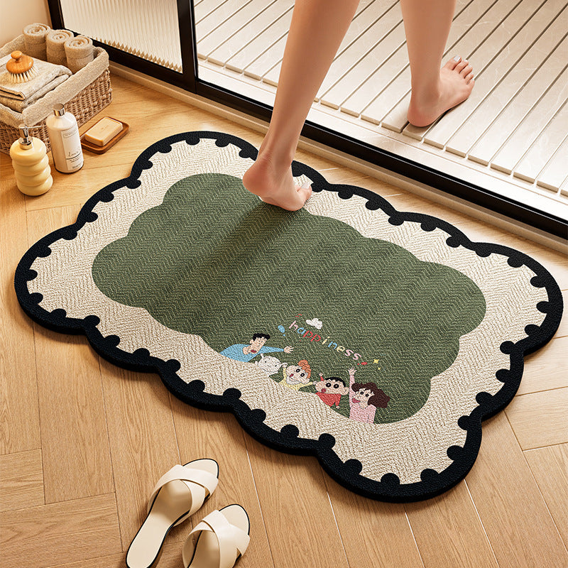 Playful Dog-Themed Bath Rug Stornfield