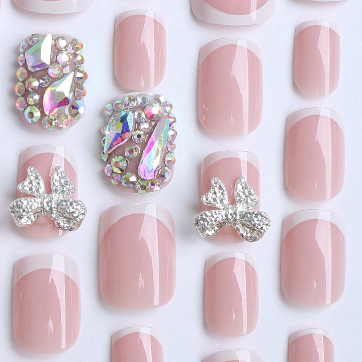 Elegant Gel Nails with Glitter Stone Stornfield