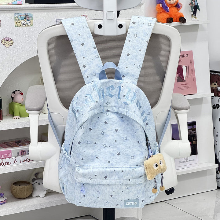 Stylish Star-Embellished Corduroy Backpack Stornfield