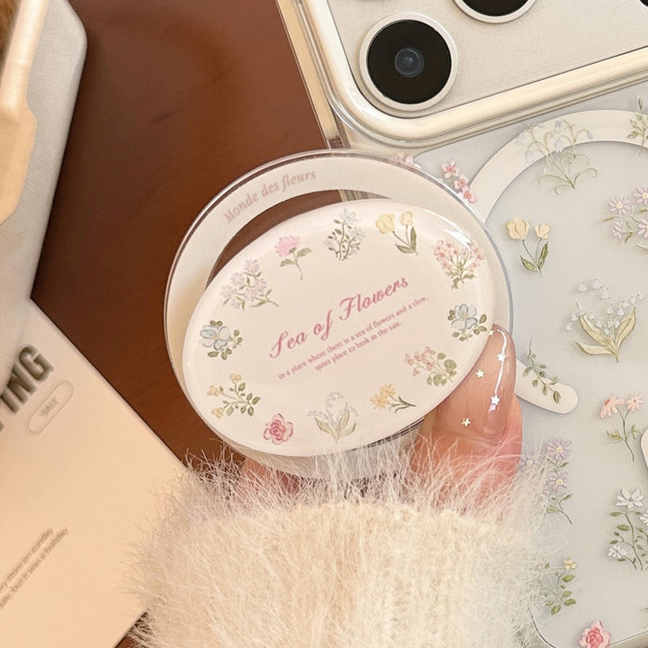 Elegant ceramic coaster with floral design Stornfield
