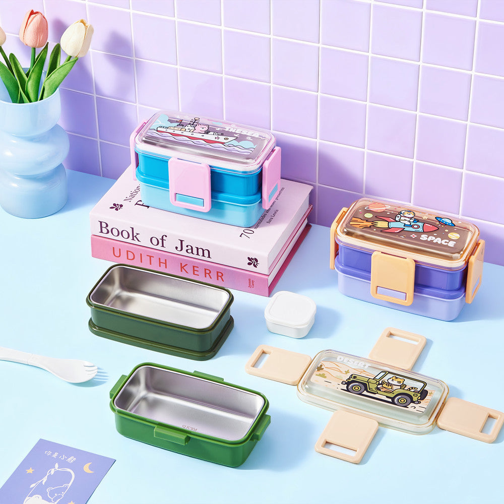 Multi-Layered Space-Themed Lunch Bento Box