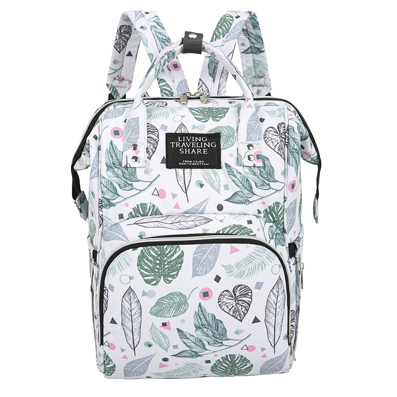 Versatile Leaf Print Travel Backpack Stornfield