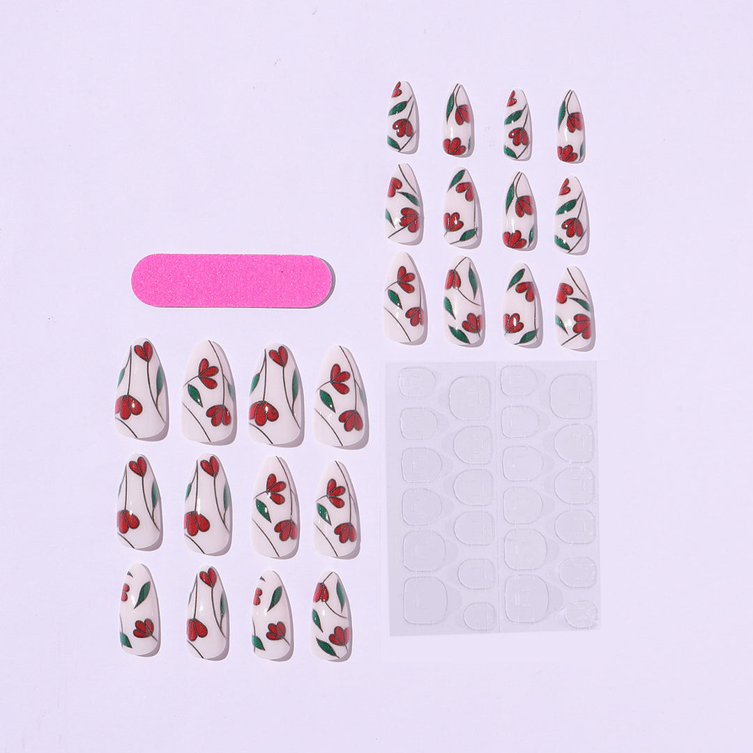 Nail art set with floral accents and glitter Stornfield
