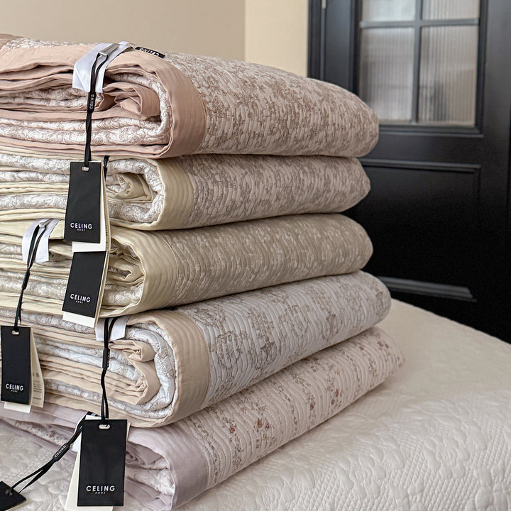 Quilted Cotton Puppy-Print Lightweight Coverlet with Foldable Nap Mat and Matching Pillowcase