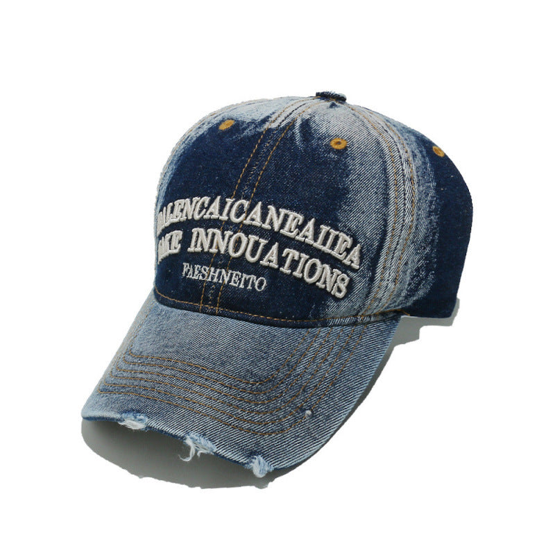 Women's Distressed Denim Graphic Baseball Cap Stornfield