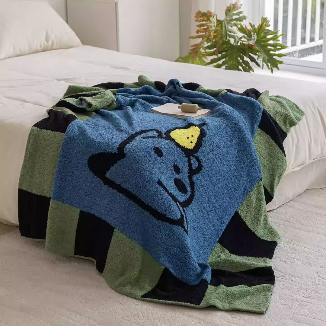 Cartoon-Themed Plush Throw Blanket