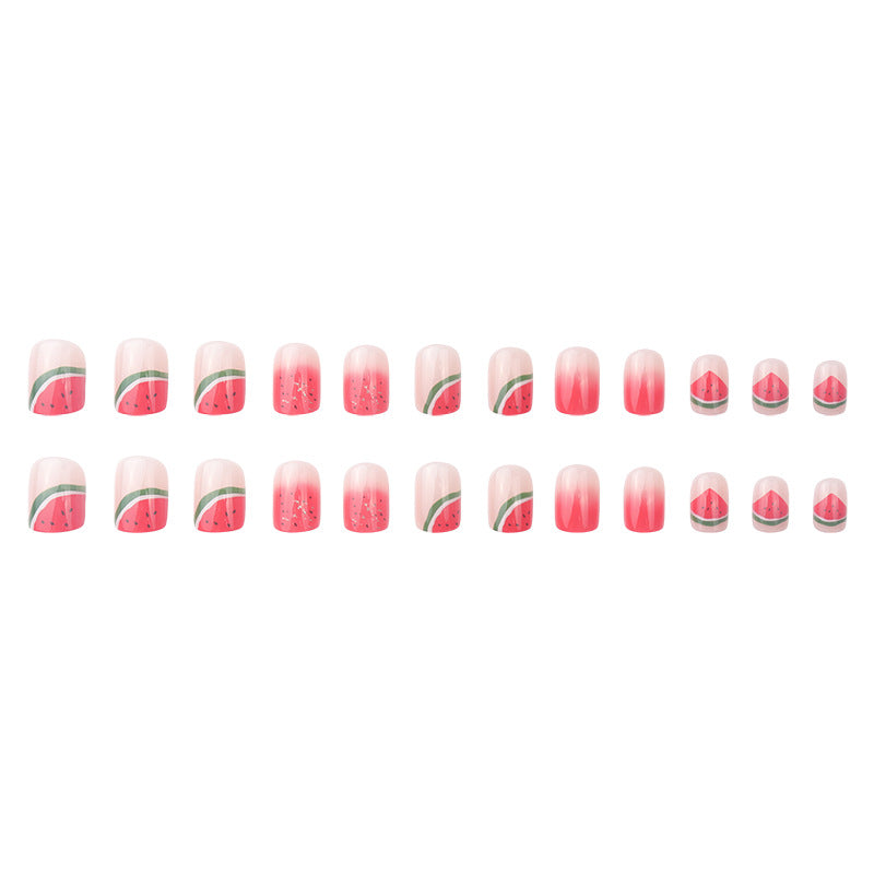 Creative Watermelon-Themed Press-On Nails Stornfield