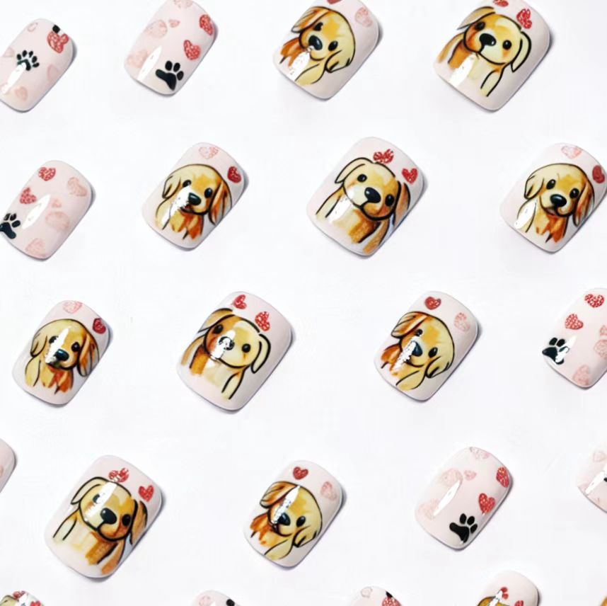 Artificial nails with cute dog friend design Stornfield