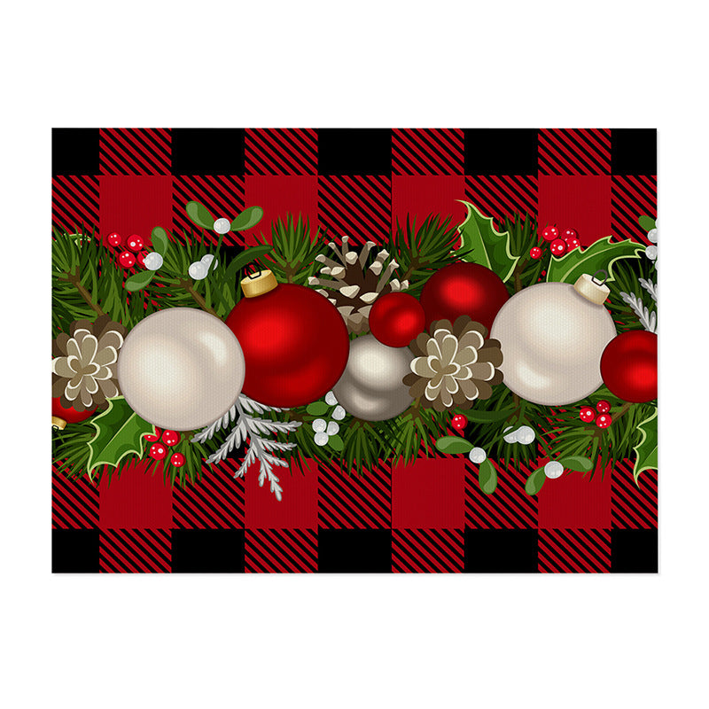 Festive Pinecone Star Holiday Indoor-Outdoor Doormat with Non-Slip Backing