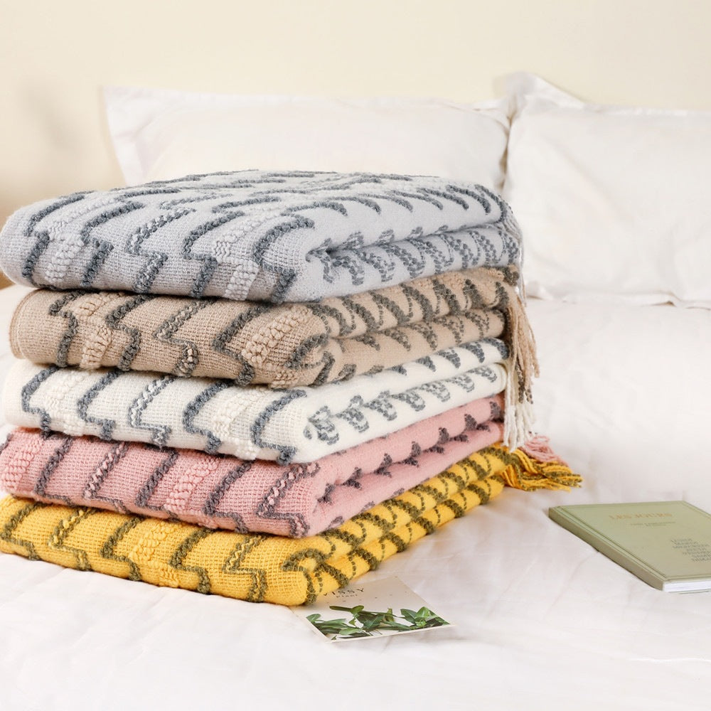 Textured Woven Throw Blanket