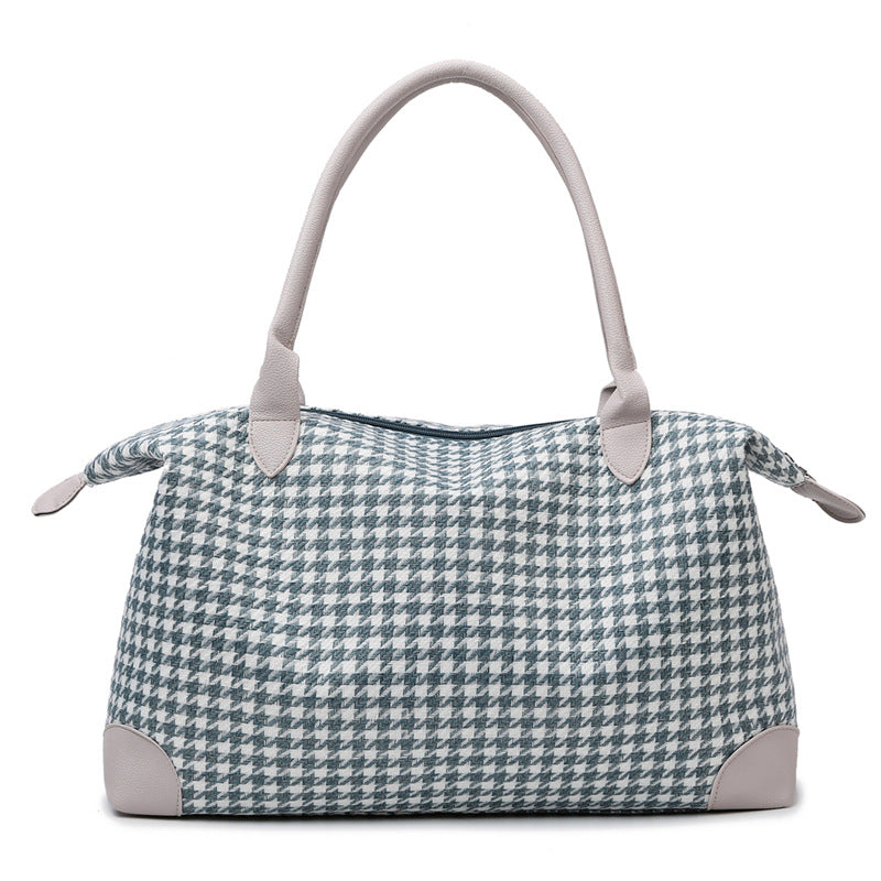 Stylish Houndstooth Satchel