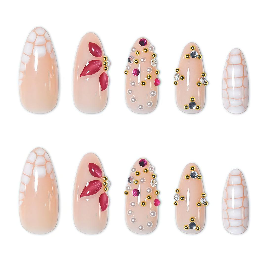 Elegant Floral Press-On Nail Art Extensions Stornfield 1787913980