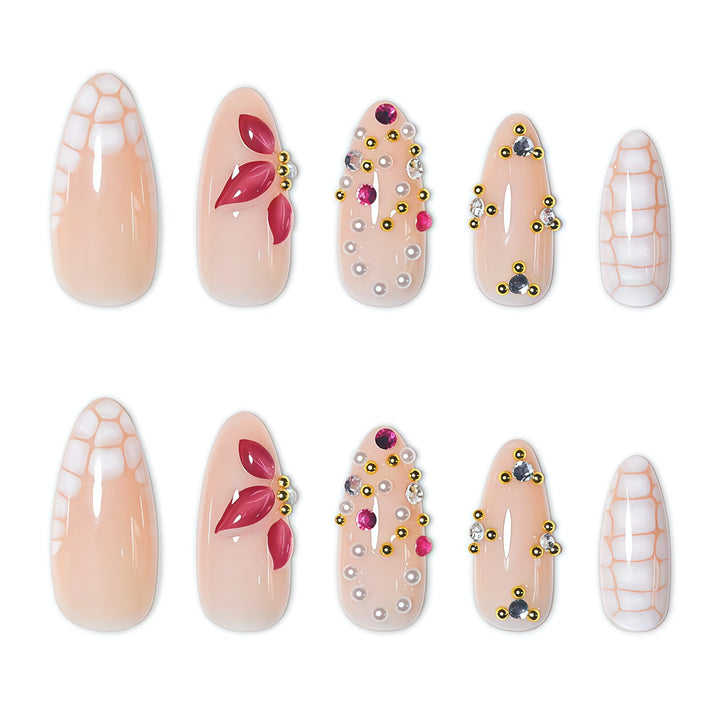 Elegant Floral Press-On Nail Art Extensions Stornfield 1787913980