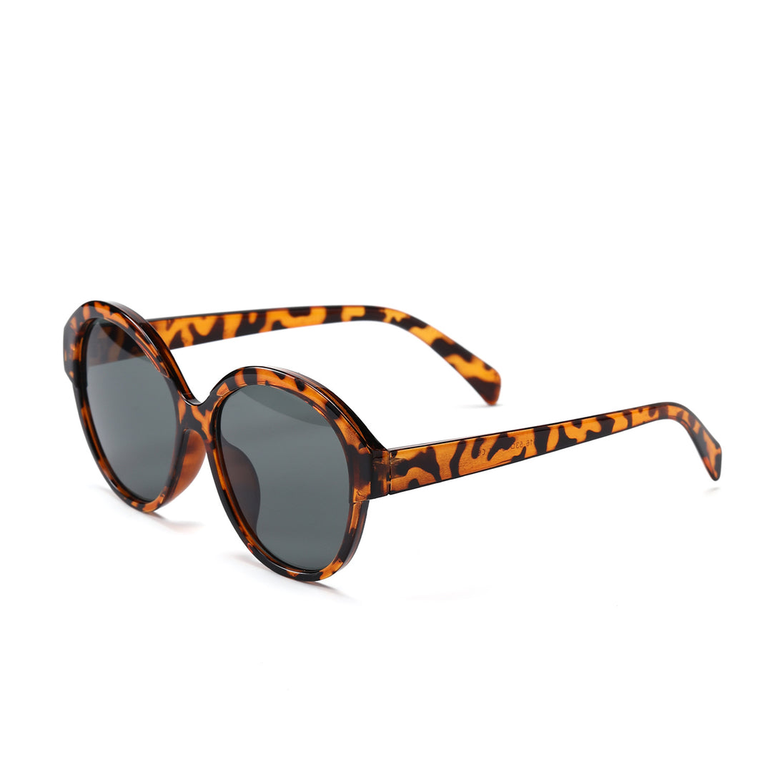 Women's round fashionable sunglasses with striking leopard pattern Stornfield