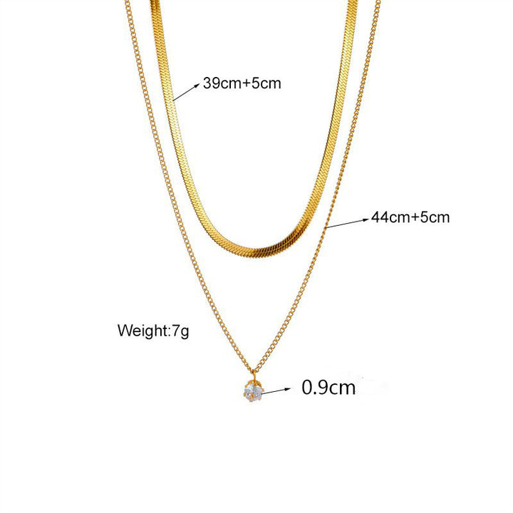 Layered Dual Chain Pendant Necklace Stornfield