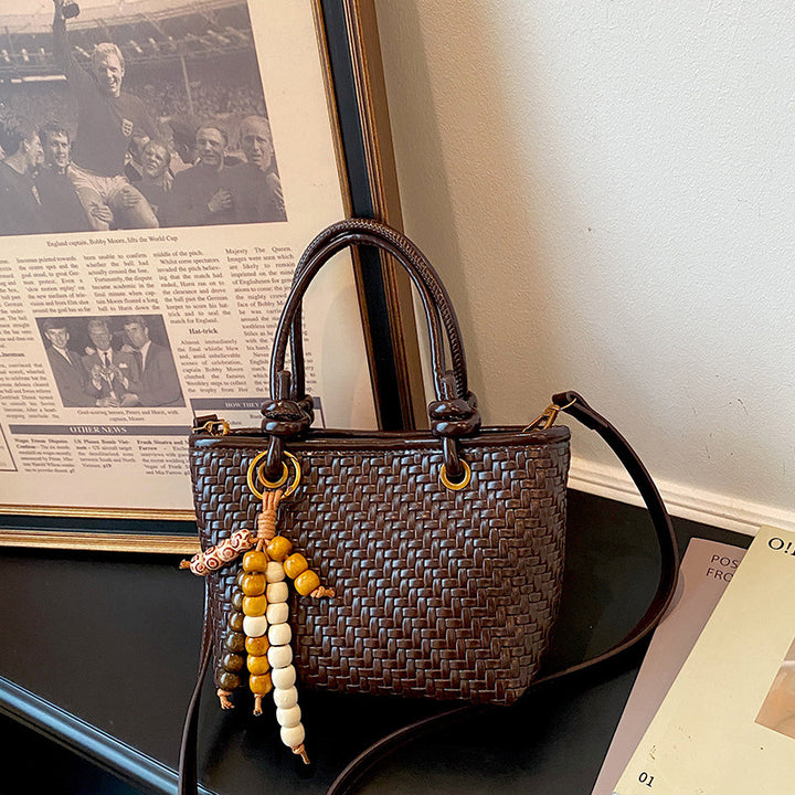 Woven Leather Mini Handbag