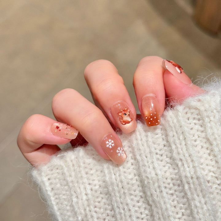 Festively Themed Press-On Nail Art Stornfield