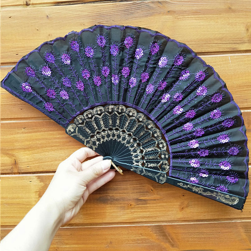 Ladies handcrafted fan with exquisite embroidery Stornfield