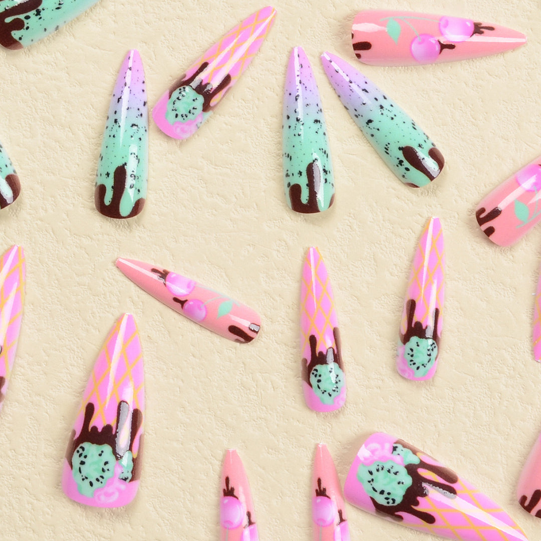 Nail art set with playful ice cream design Stornfield