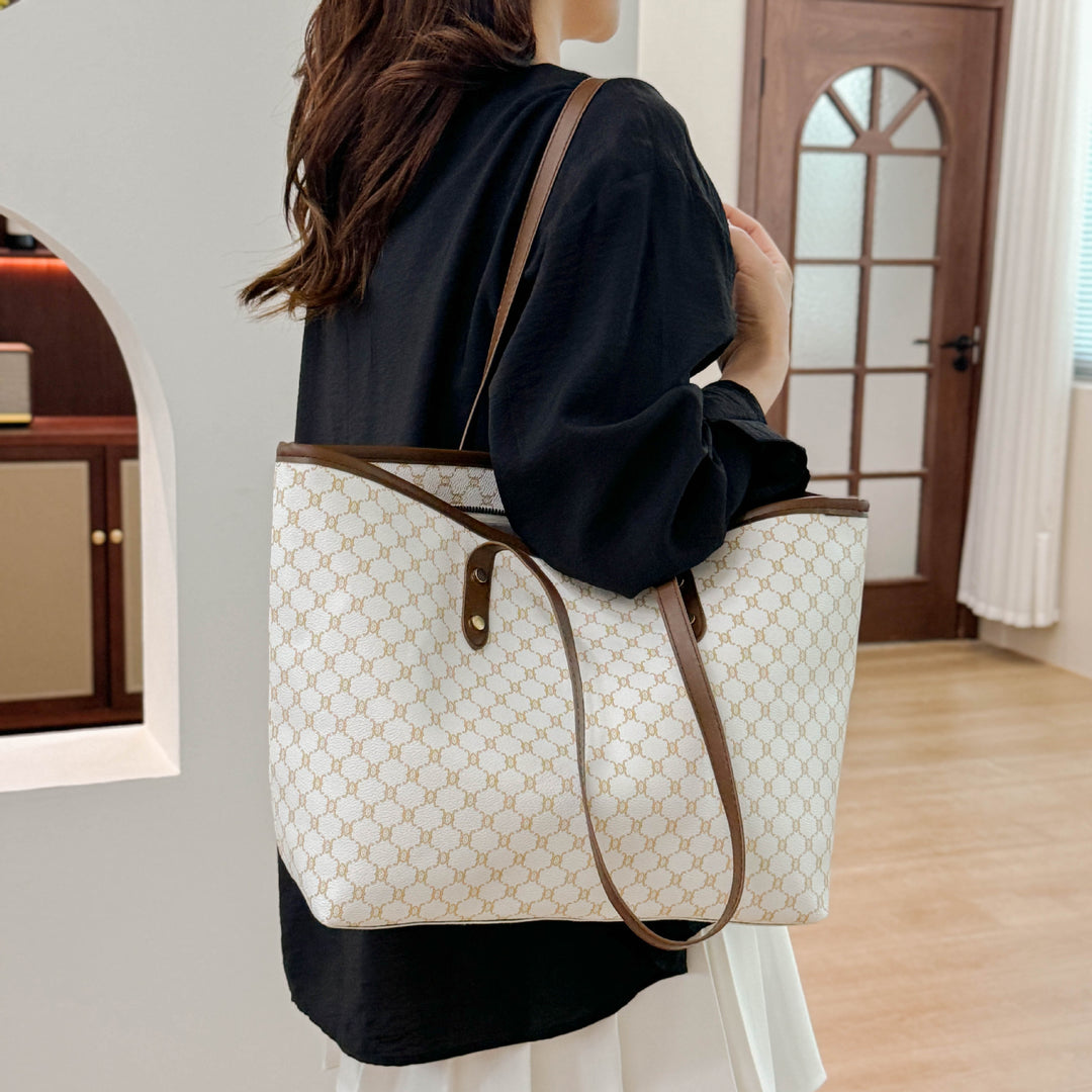 Elegant Geometric Print Tote Bag