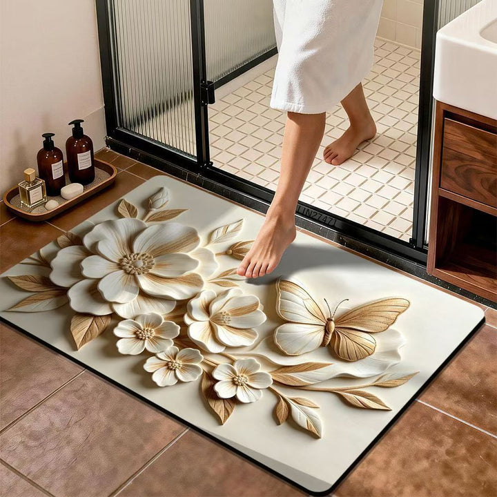 Premium Floral Design Bath Mat Stornfield